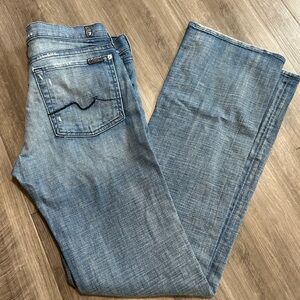 7 For All Mankind Faded Blue Back Pocket Jeans